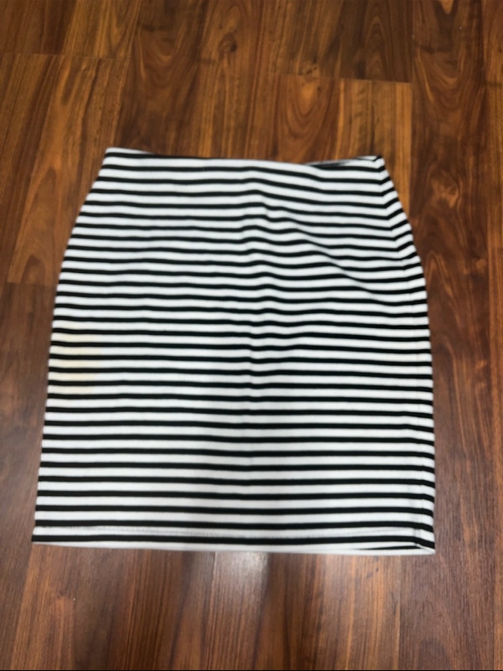 Black and White Striped Pencil Skirt